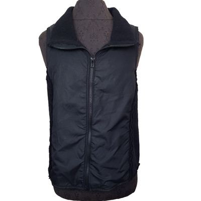 EILEEN FISHER Vest M Wool & Nylon Black Zipper Sleeveless Inside Out Look READ