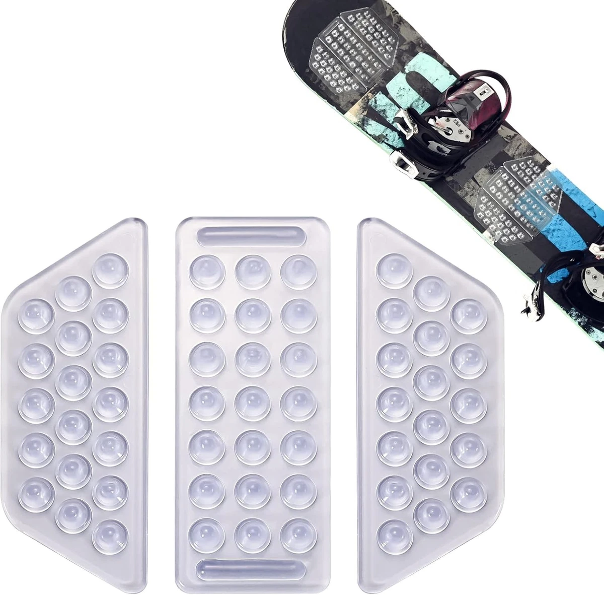 BASTOUR Snowboard-stomp-pads, transparant, antislip, antislip, snowboard, grip pad, winterski board, antislip, nieuwe skiboard, antislip, zelfklevend, 50 stuks
