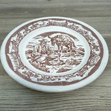Wallace china pioneer trails westward ho Apple Valley Ranchos dinner plate 