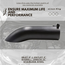 Turn Down Exhaust Tip 3 Inletoutlet 12long Stainless Steel Powder Coated