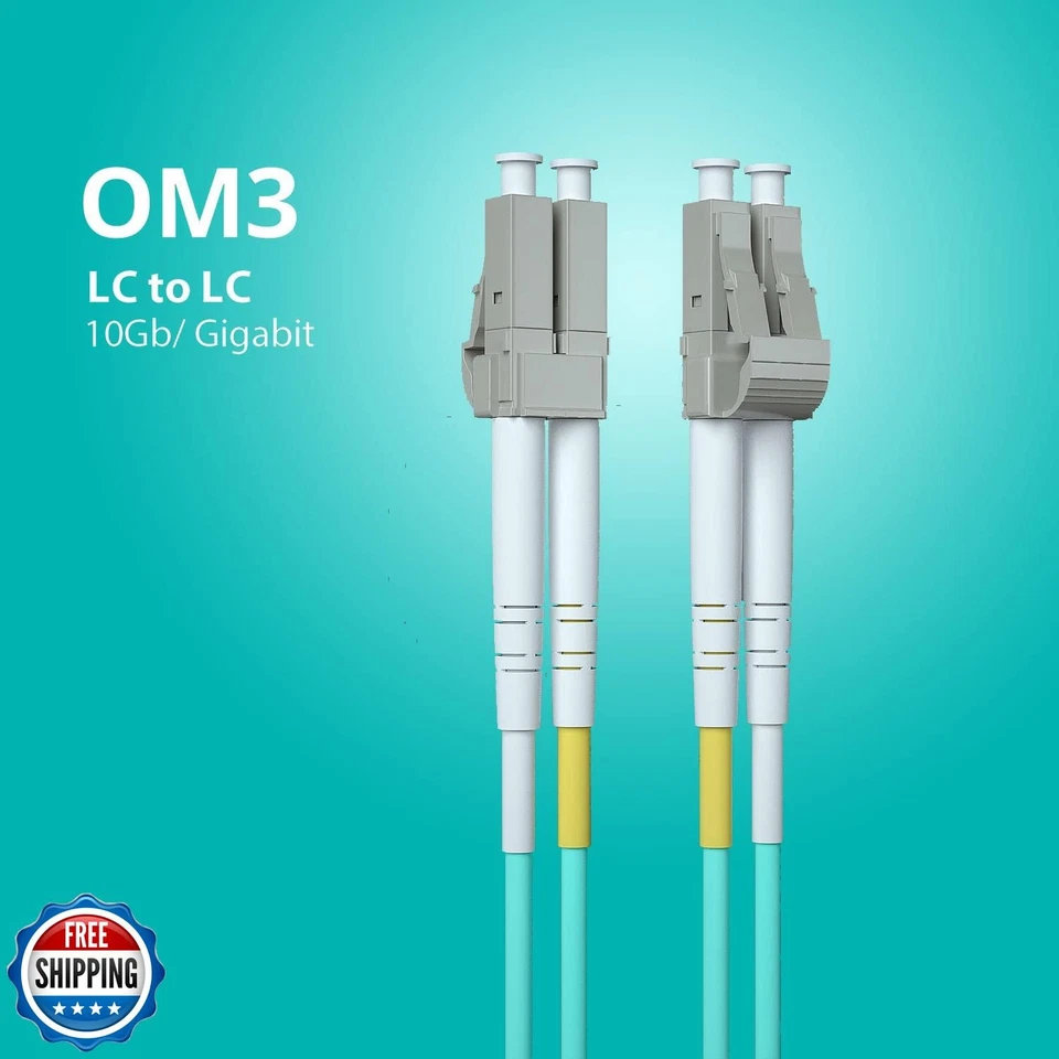 4 Pack 5m OM3 LC to LC Fiber Patch Cable, 10GB Multimode SFP Fiber Jumper, Du - Image 2 of 4