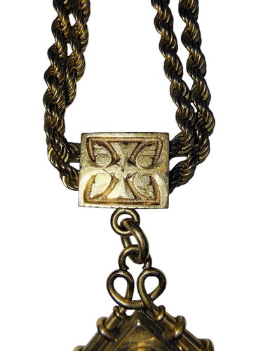 Viktorianische goldgefüllte 12" Taschenuhrkette Odd Fellows Anhänger Bild Medaillon - Bild 5 von 6