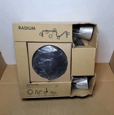 IKEA Radium Black Flexible Track Lighting 5 Adjustable Spotlights 19057 - NEW!