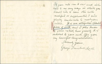 GEORGE TRUMBULL LADD - AUTOGRAPH LETTER SIGNED 10/24/1913