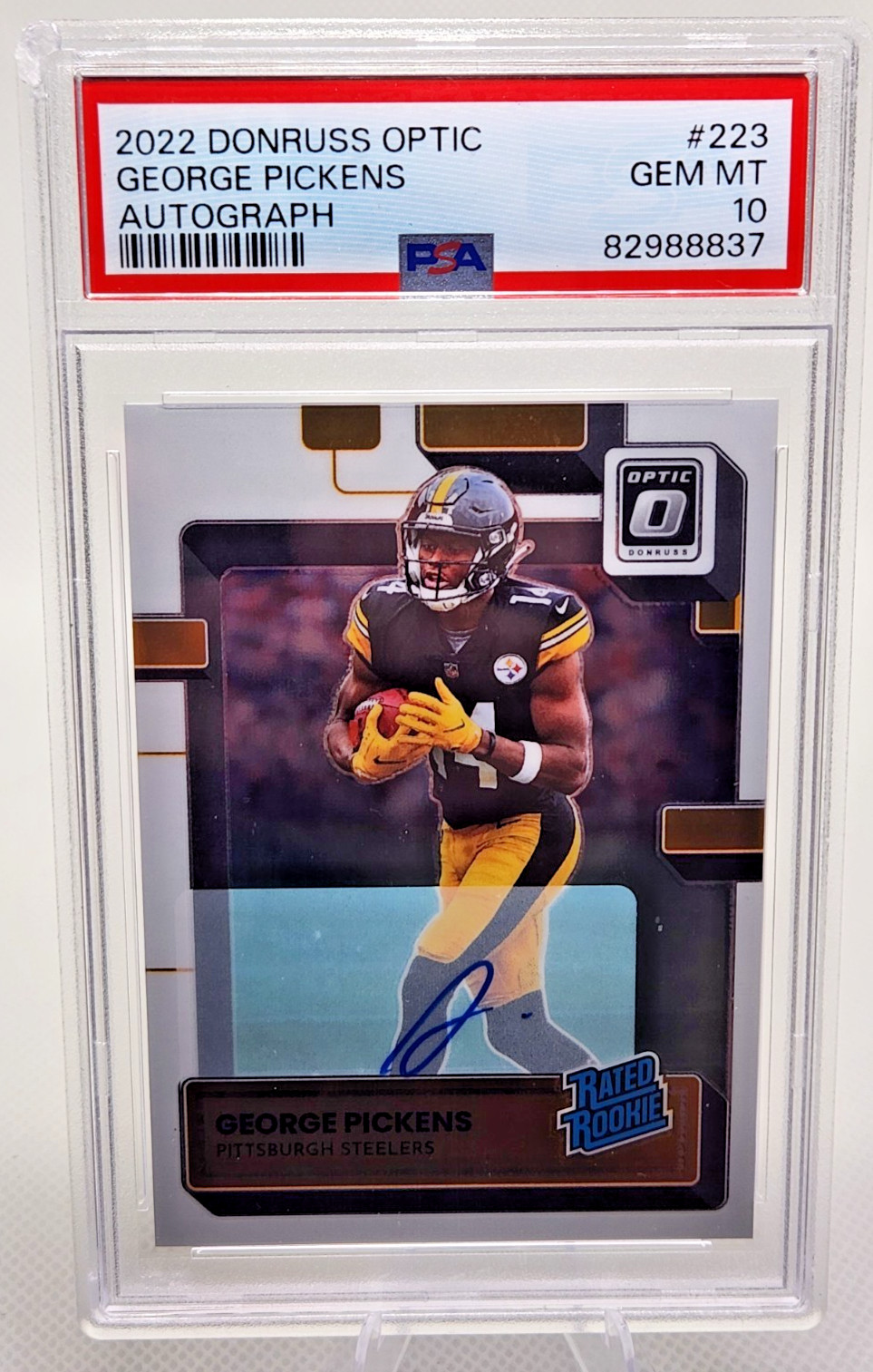 2022 Donruss Optic George Pickens Rated Rookie Auto Autograph RC 072/150 PSA 10