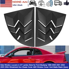 Side Window Louvers GT Lambo Sun Shade Quarter Panels For 1999-2004 Ford Mustang