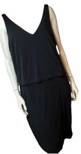 Lauren Ralph Lauren Black Dress Size XL Stretch  Viscose Blend LBD Overlay