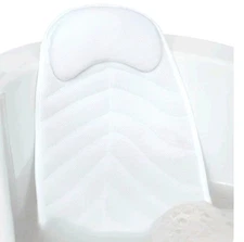 Luxury Full Body Bath Pillow- Washable & Fast Drying Bathtub Mat White