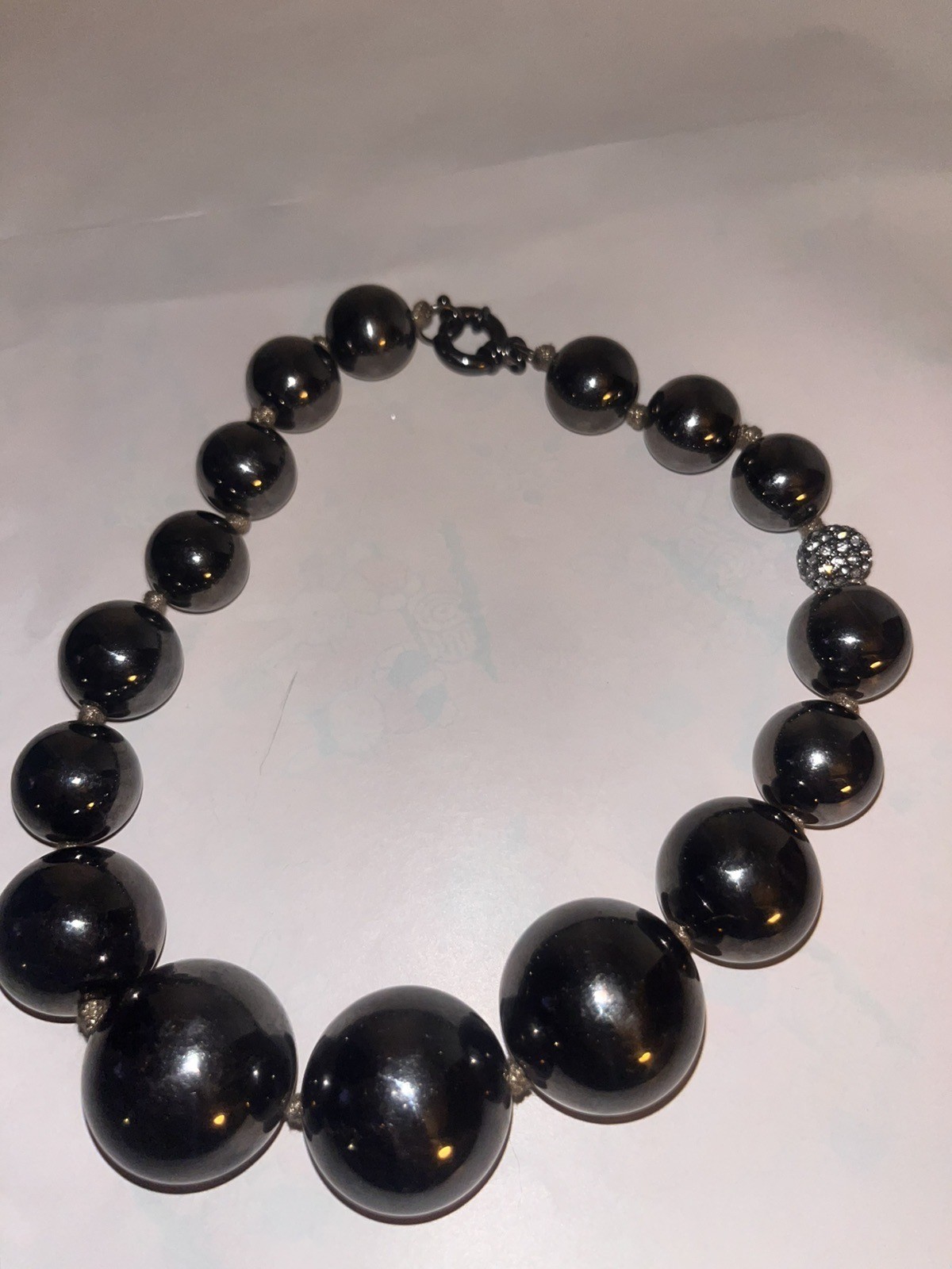 Boho Large Chunky Metal Beaded Statement Necklace… - image 4