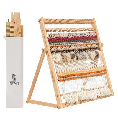 Olikraft Wooden Weaving Loom with Adjustable Stand - Tapestry Loom (Large)