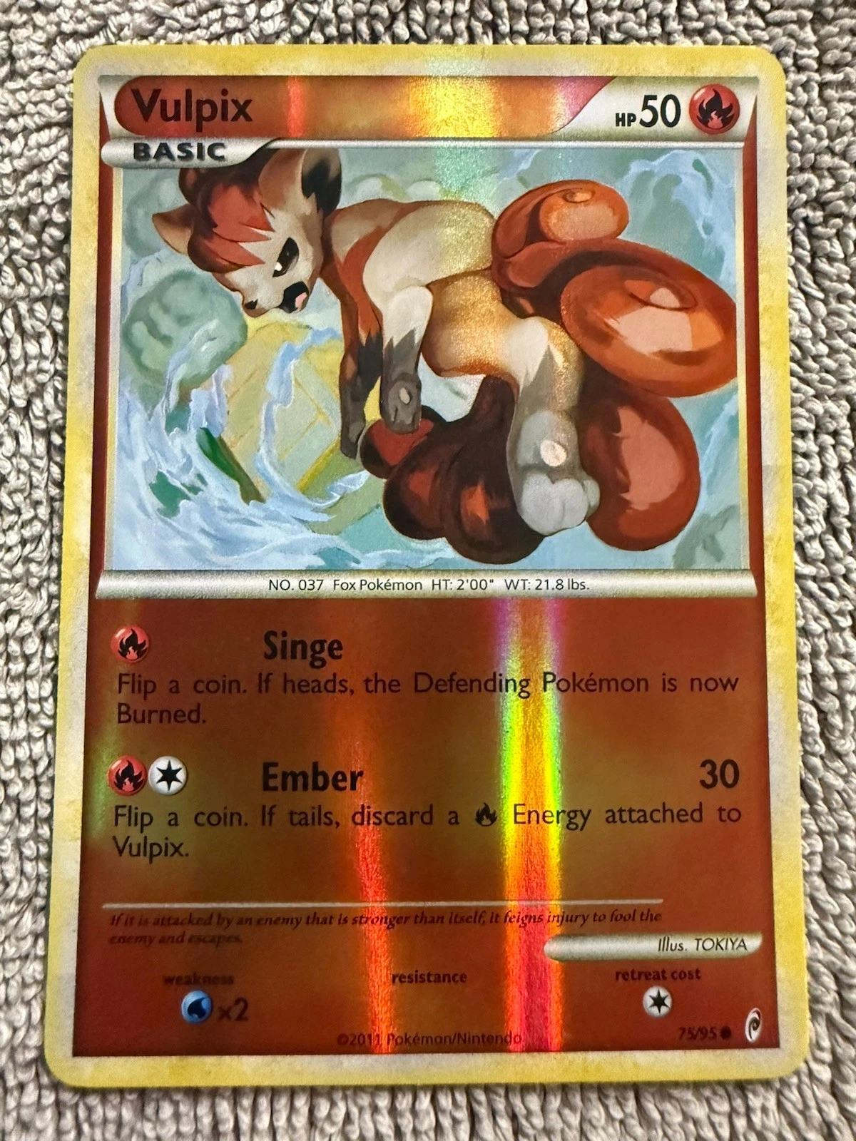 Vulpix Call of Legends 75/95 Reverse Holo Near Mint Pokemon Card