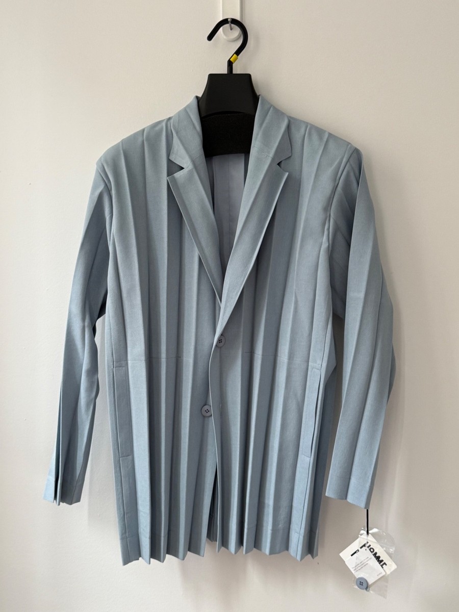 Men's HOMME PLISSÉ ISSEY MIYAKE Edge Light Blue Pleated Suit