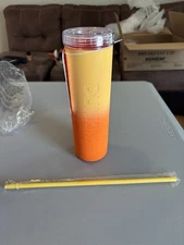 Dunkin Donuts Rainbow Silicone Sipper Cup Orange