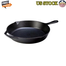 12 Inch Cast Iron Skillet Nonstick Oven Safe Induction Compatible Cooking New