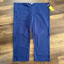 WonderWink Unisex Drawstring Scrub Pants Navy Blue 2XL SHORT NWT