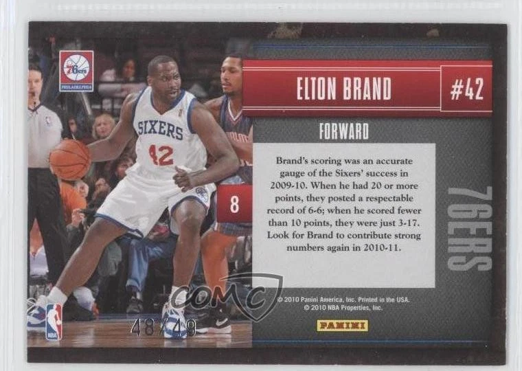 2010-11 Panini Limited Team Trademarks Spotlight Silver /49 Elton Brand #8 - Image 2 of 2