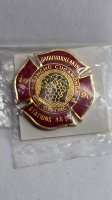 Rancho Cucamonga Fire District Groundbreaking Pin '90 Stations 4 & 5 Firefighter