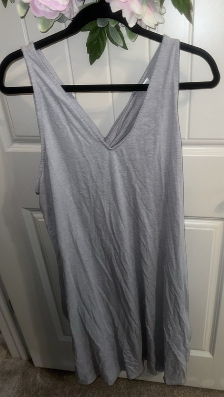 Cacique Lane Bryant Gray Sleep Shirt/nightie Open Back Sleeveless Sz 18/20
