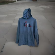 Vintage Y2K Quicksilver Men  s Size Large L Hoodie Sweatshirt Surf Skate Blue