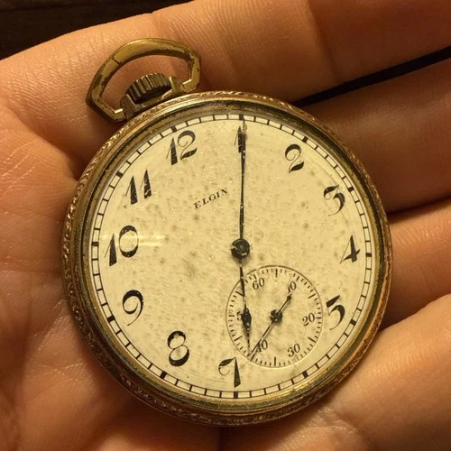Elgin Antique Open Face Keystone pocket watch