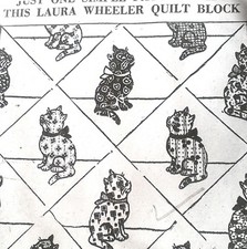 1583 Vintage Laura Wheeler CALICO CAT QUILT Pattern to SEW (Reproduction)