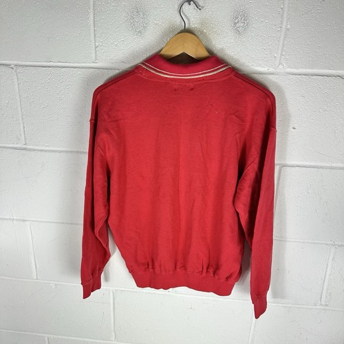Vintage Gianni Valentino Sweatshirt Mens Medium Red Gold Spell Out 90s Italy - Picture 6 of 10
