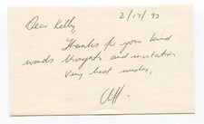 Cliff Drysdale Signed Index Card Autographed ...