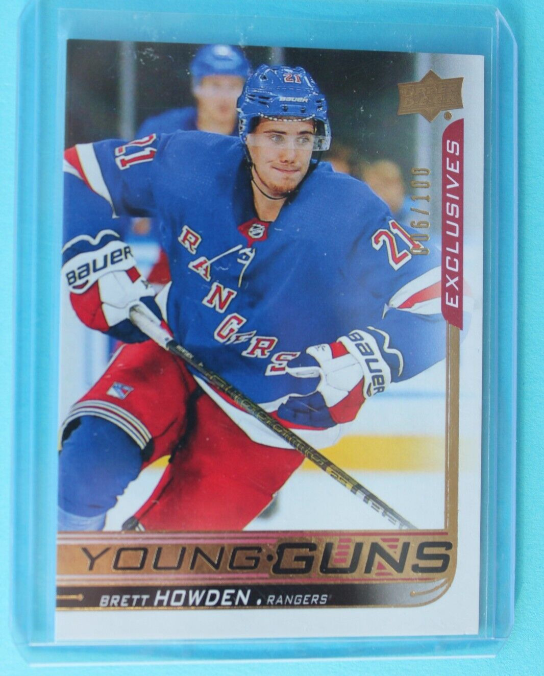 2018-19 Upper Deck Young Guns Exclusives Rookie Card /100 Brett Howden #215 NYR