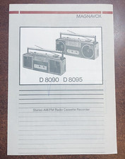 Vintage Magnavox D8095  INSTRUCTION BOOK Cassette Recorder Tape Player Stereo