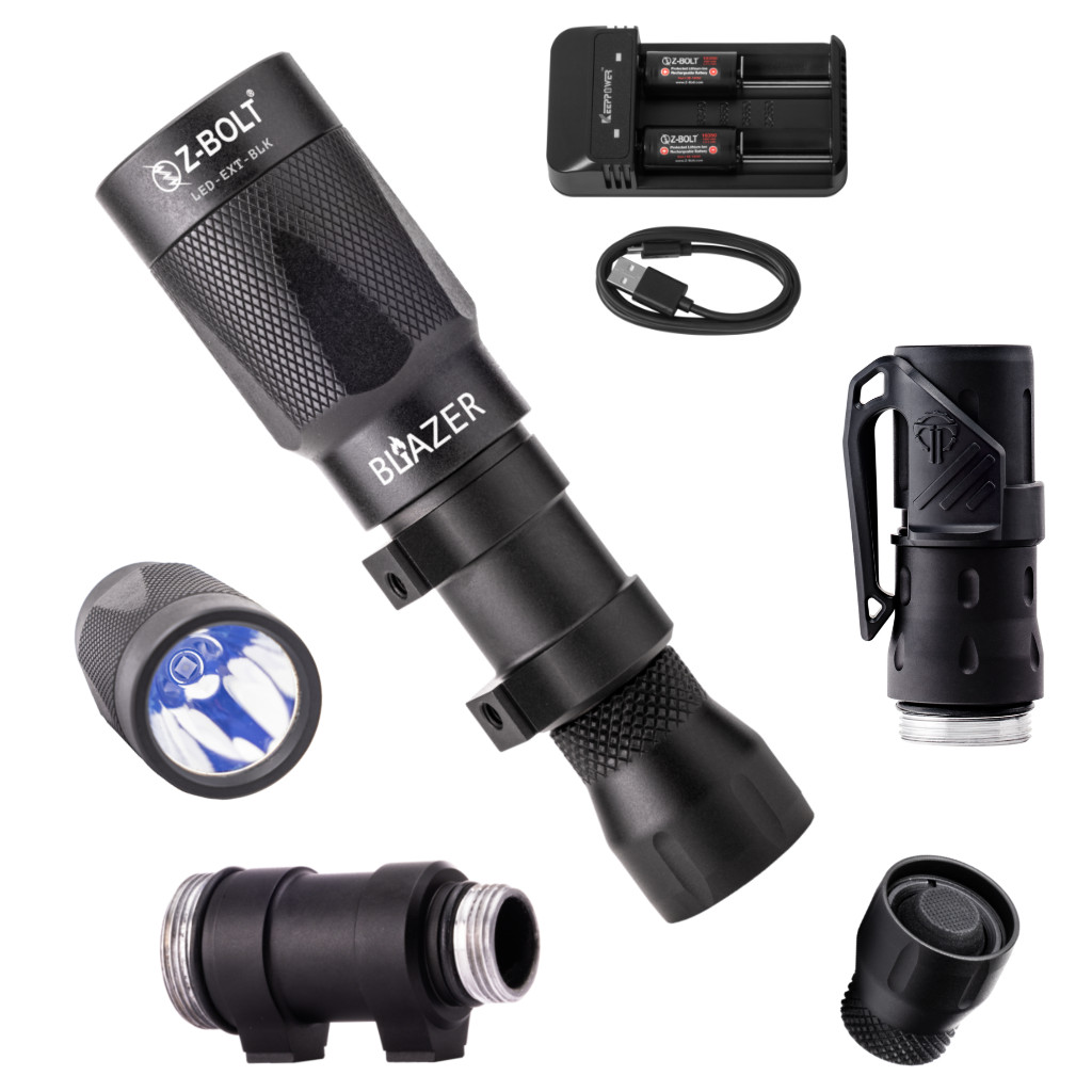 Z-BOLT® LED Weapon Light & Hand Carry, Free Thyrm LPC Clip (18350 - BLK)