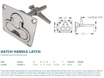 Sea-Dog Hatch Handle Latch, 221835-1 | eBay