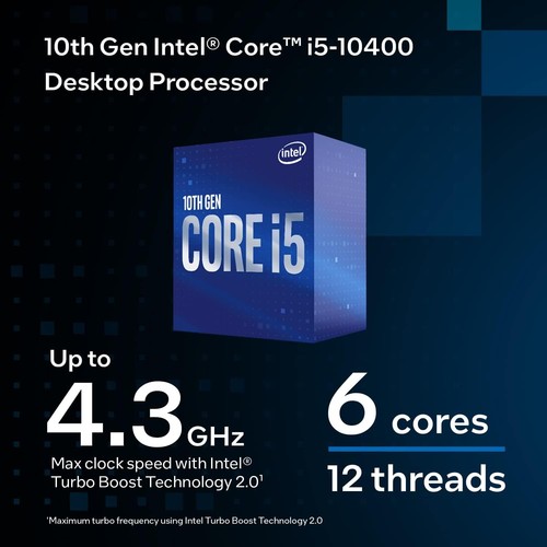 Intel BX8070110400 Core i5-10400 Desktop Processor 6 Cores up to 4.3 GHz LGA1200 - Picture 4 of 5