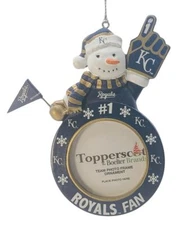 Officially Licensed MLB Snowman #1 Fan Photo Frame Ornament (Kansas City Royals)