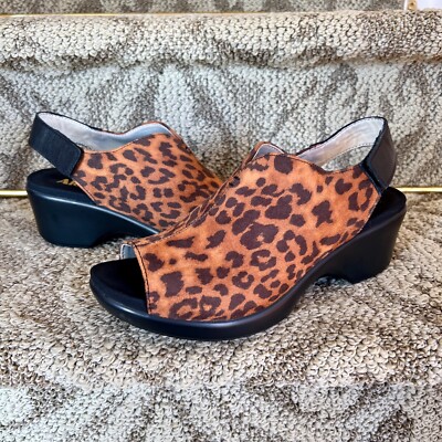 EUC Alegria Rosie ROS-402 Leopard Print Wedge Sandals Shoes Size 39 or US  Size