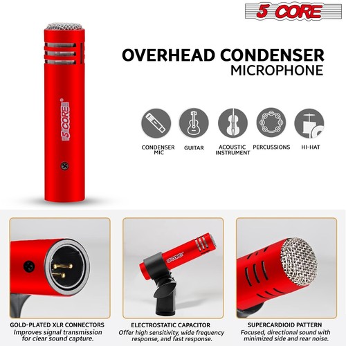 5Core Drum Microphone 7 Piece Drummer Mic Kit Professional Instrument Mics Set - Picture 42 of 85