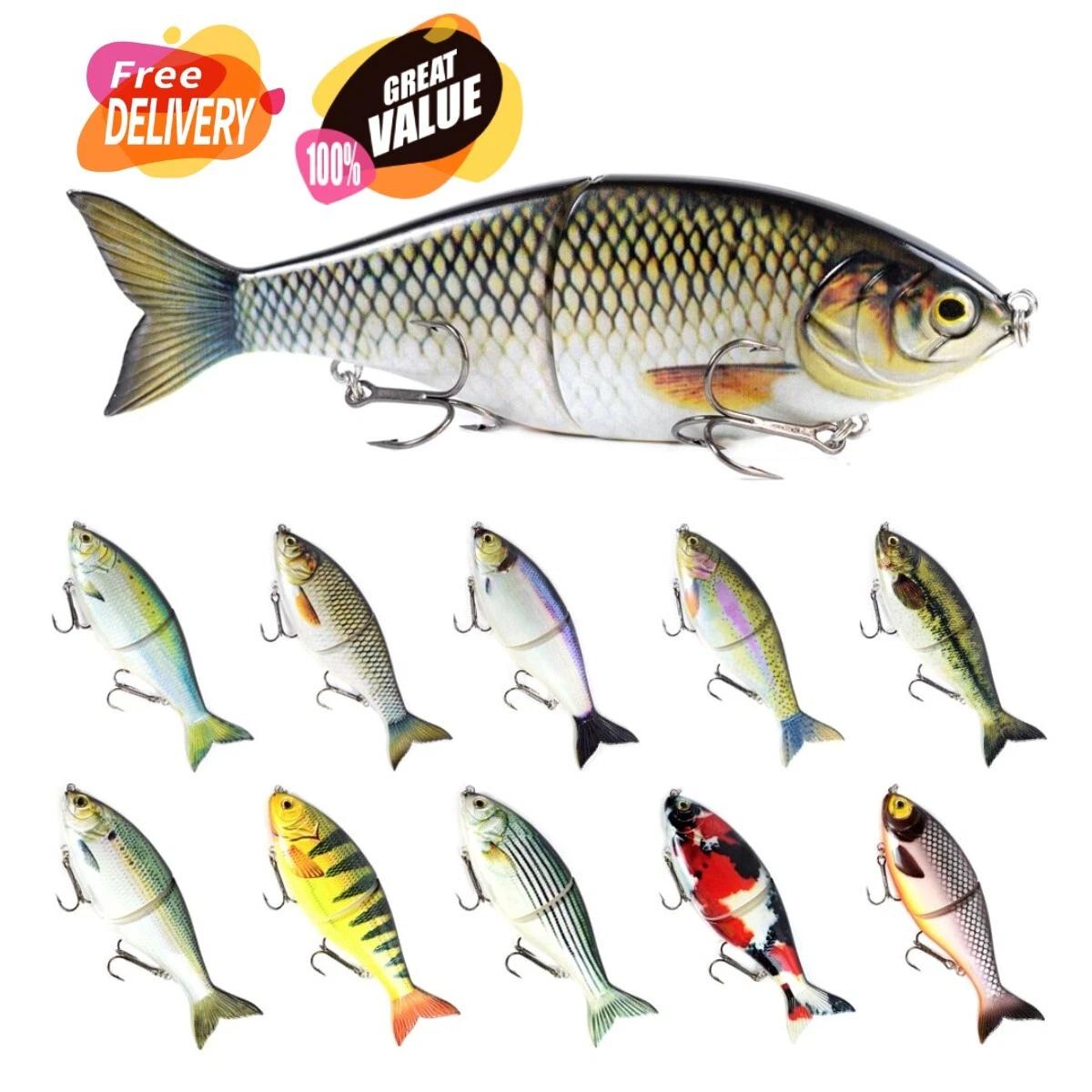 7in 2.9oz Big Size Alabama Shad Glide Swimbait Shad Fishing Bait