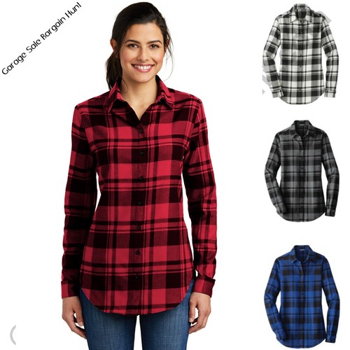 Ladies Womens Plaid Flannel Shirt Tunic 