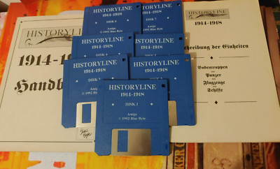 History Line 1914-1918 (1992) Commodore Amiga (7 Discs, Manuals) works 16-bit