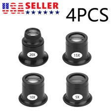 Pocket Magnifying Jewelry Eye Glass Magnifier Jewelers Loop Loupe 5X 10X 15X 20X
