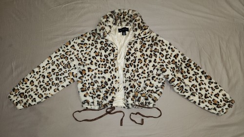 Victoria Secret Know One Cares Faux Fur Cheeta Sherpa Hoodie Jacket Leopard XS - Picture 2 of 8
