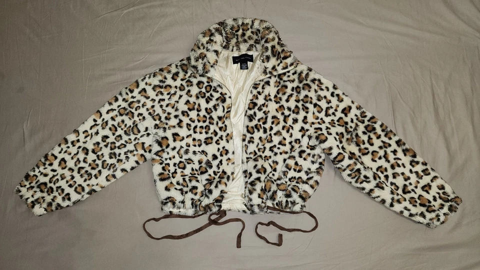 Victoria Secret знать один заботы искусственного меха Cheeta шерпа куртка с капюшоном леопард XS - Изображение 2 из 4