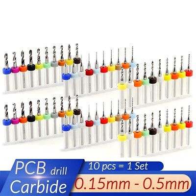 10pcs/set PCB Carbide Micro Twist Drill Bits Set Jewelry Rotary Tool 0.1mm-2.5mm