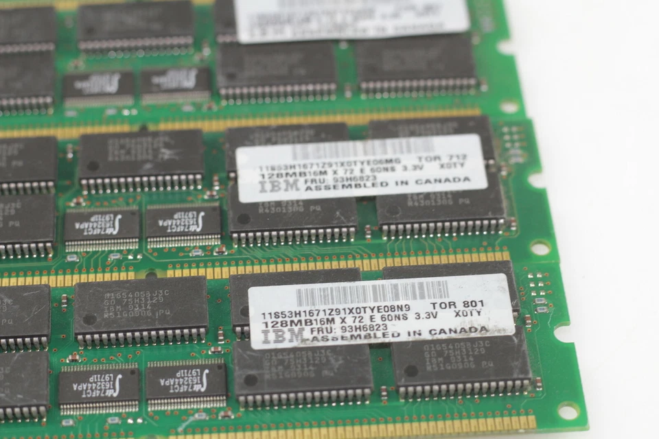 Lot of 4 IBM 93H6823 4115 128MB EDO DRAM DIMM Memory - Image 2 of 3
