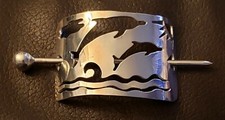 Sterling Silver 925 Hair Bun Holder Stick Dolphins Barrette Mexican Mexico 27g