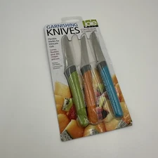 JOIE Stainless Steel Flexible Garnishing Knives - 3 pack Kitchen Paring Knife