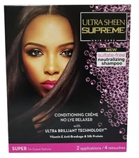 Ultra Sheen Supreme No Lye Relaxer Kit Super 2 Application
