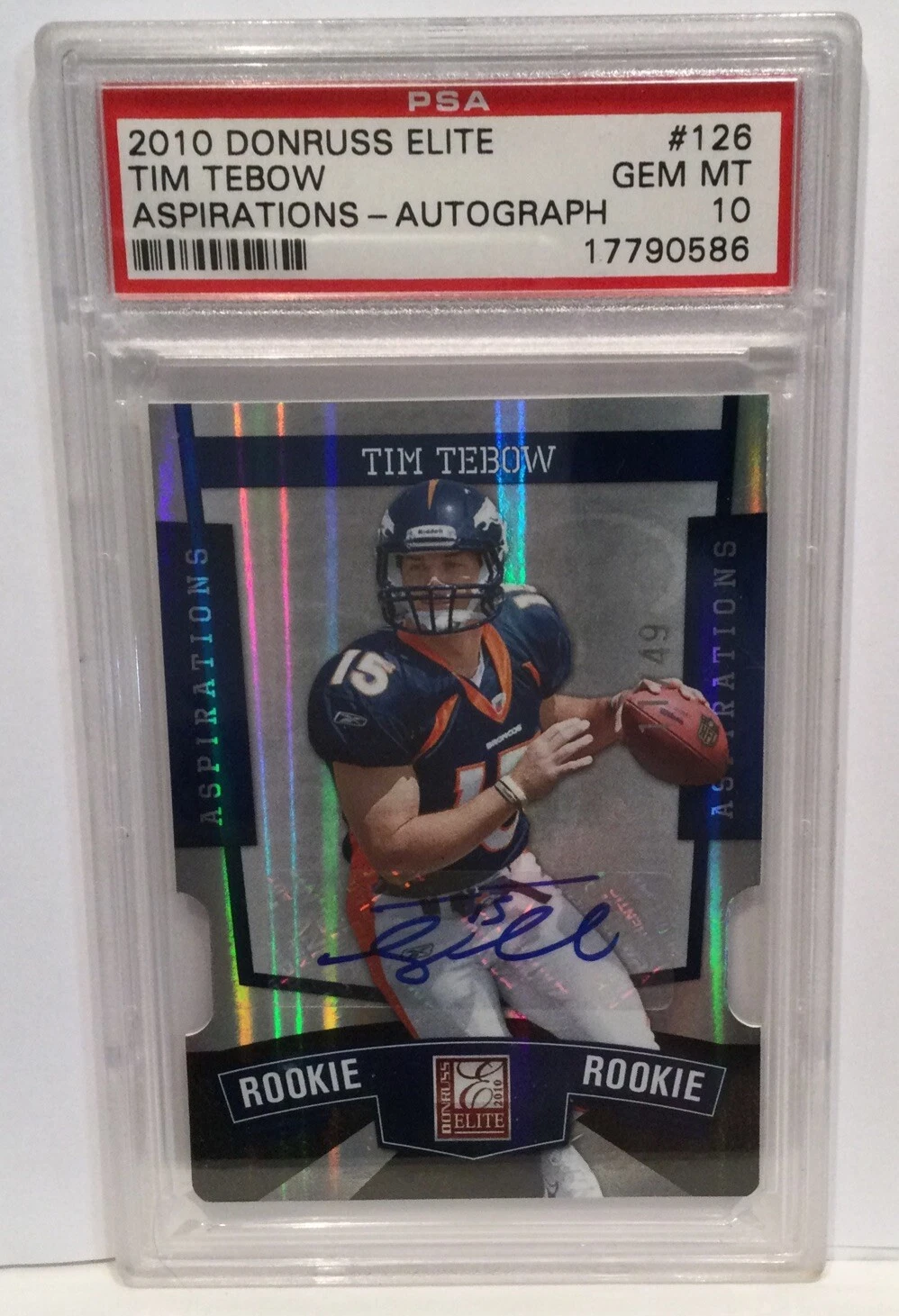 Tim Tebow Donruss Elite #126 Aspirations-Autograph