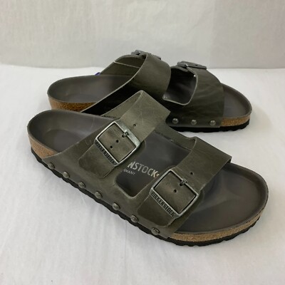 Birkenstock New w/ Box Arizona Light Studs Iron Oiled