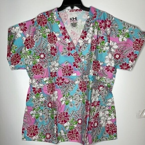 NWT Beverly Hills Uniforms Scrubs 3X PLUS SIZE -Bright Floral