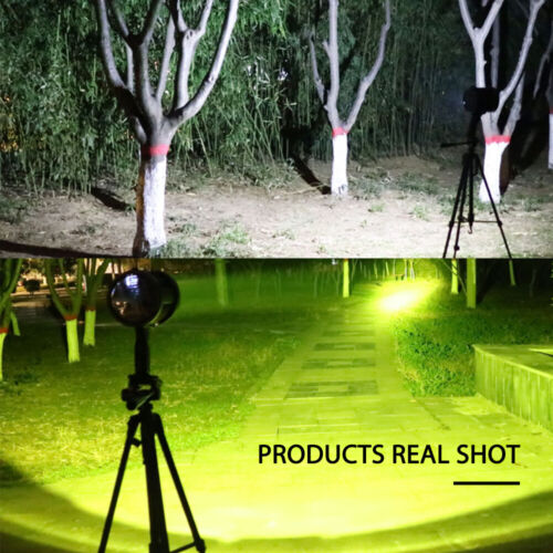 Solar LED Searchlight Rechargeable Spotlight Handheld Torch Light Lamp w Holder - Picture 12 of 19